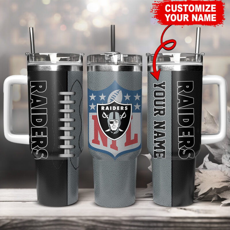 Las Vegas Raiders NFL Custom Stanley Cup 40 oz 30 oz Tumbler With Handle | StormMerch