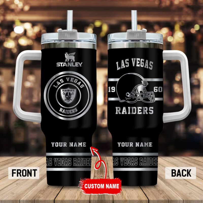 Las Vegas Raiders NFL Custom Stanley Cup 40 oz 30 oz Tumbler With Handle | StormMerch