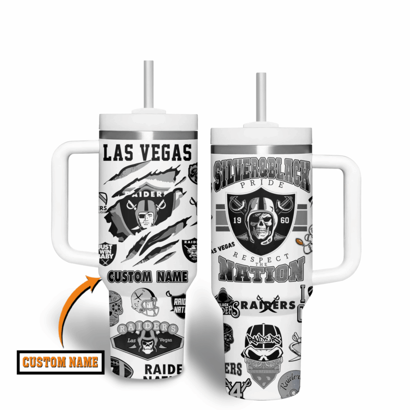 Las Vegas Raiders NFL Custom Stanley Cup 40 oz 30 oz Tumbler With Handle | StormMerch