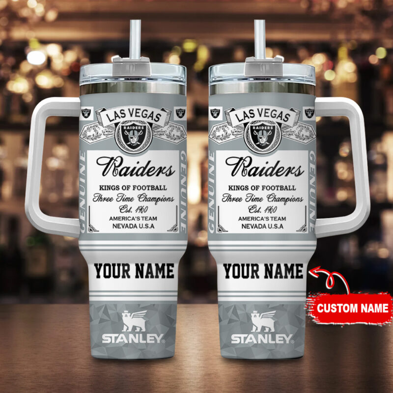 Las Vegas Raiders NFL Kings Of Football Custom Stanley Cup 40 oz 30 oz Tumbler With Handle | StormMerch