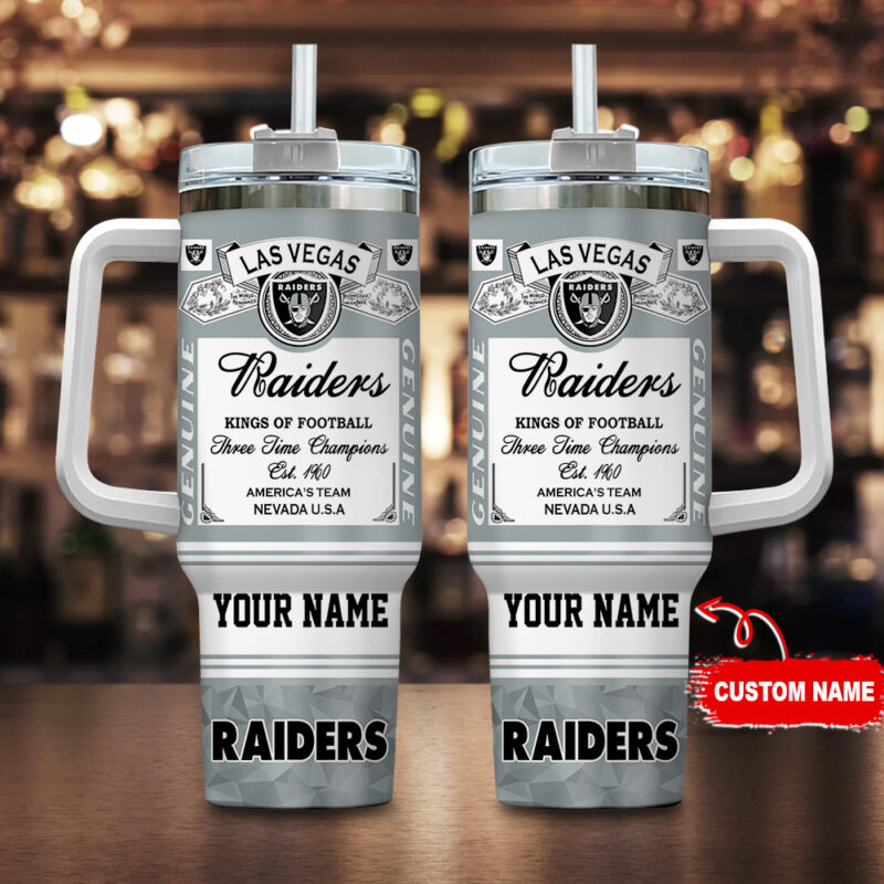 Las Vegas Raiders NFL Kings of Football Custom Stanley Cup 40 oz 30 oz Tumbler With Handle | StormMerch