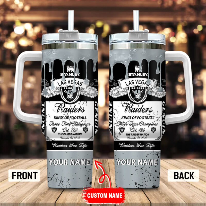 Las Vegas Raiders NFL Kings Of Football Custom Stanley Cup 40 oz 30 oz Tumbler With Handle | StormMerch