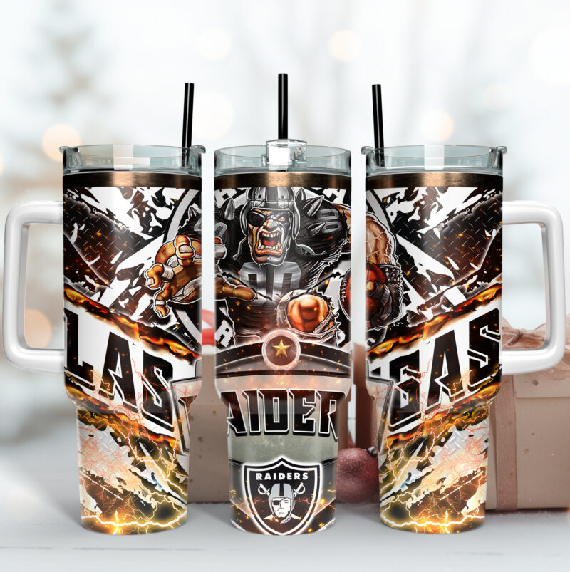 Las Vegas Raiders NFL Mascot Custom Stanley Cup 40 oz 30 oz Tumbler With Handle | StormMerch