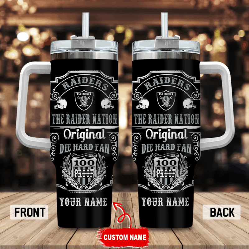Las Vegas Raiders NFL Original Diehard Fan Custom Stanley Cup 40 oz 30 oz Tumbler With Handle | StormMerch