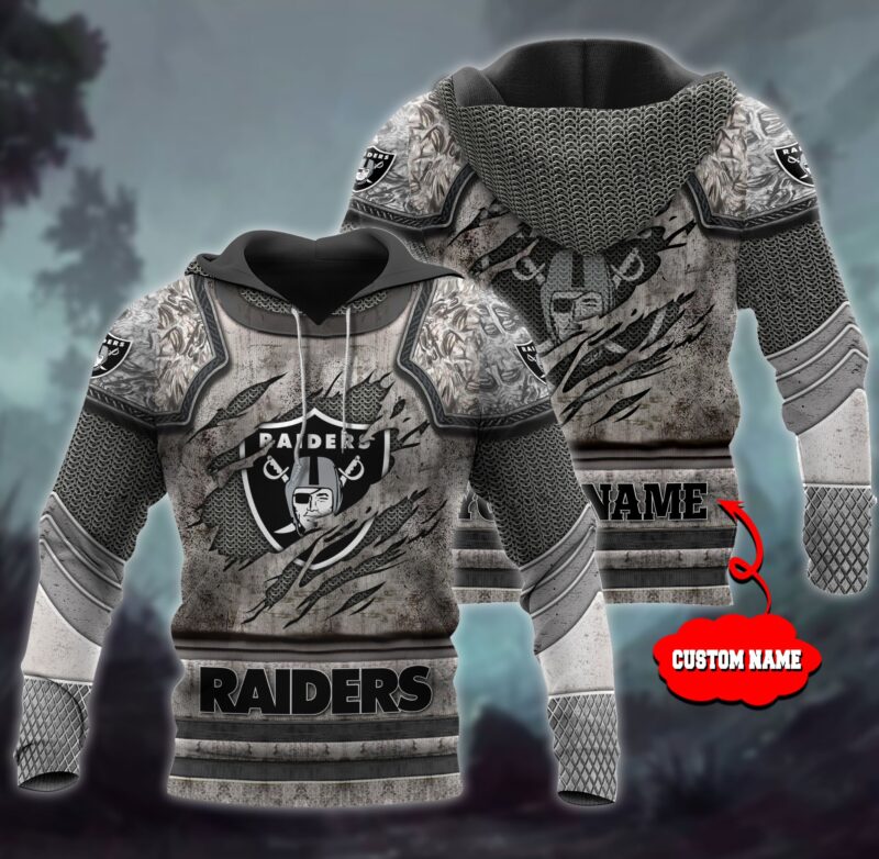 Las Vegas Raiders NFL Personalized 3D Metal Hoodie - Raidersfanworld.com