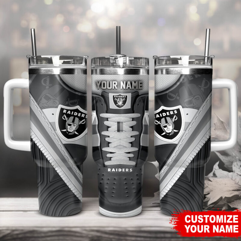 Las Vegas Raiders NFL Sneaker Custom Stanley Cup 40 oz 30 oz Tumbler With Handle | StormMerch
