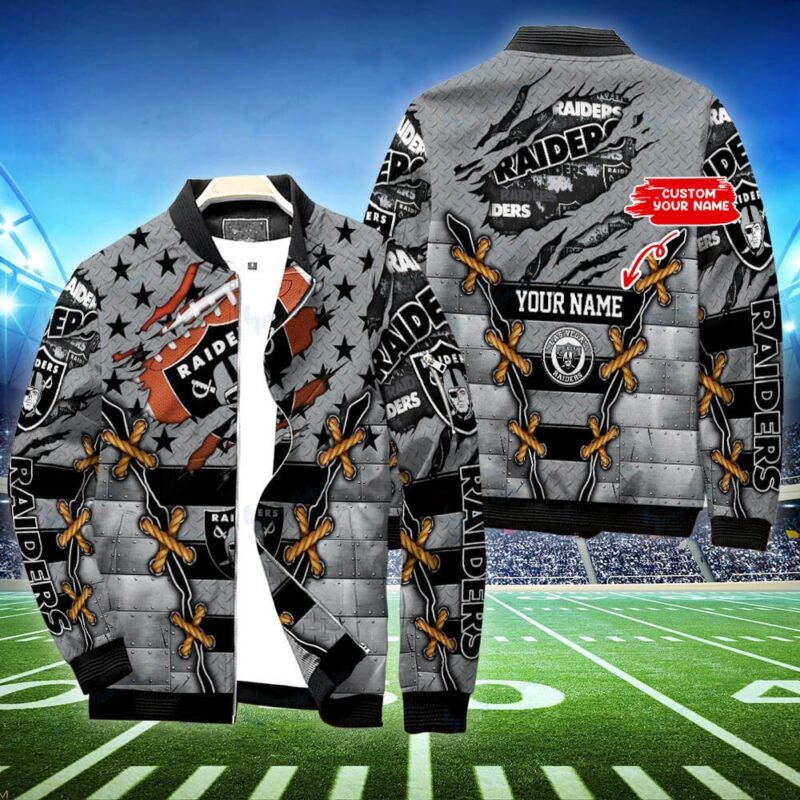 Las Vegas Raiders Personalized Bomber Jacket BG473 - Raidersfanworld.com