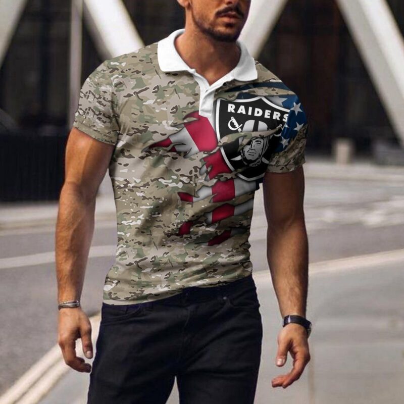 Las Vegas Raiders Polo T-shirt 031 - Raidersfanworld.com