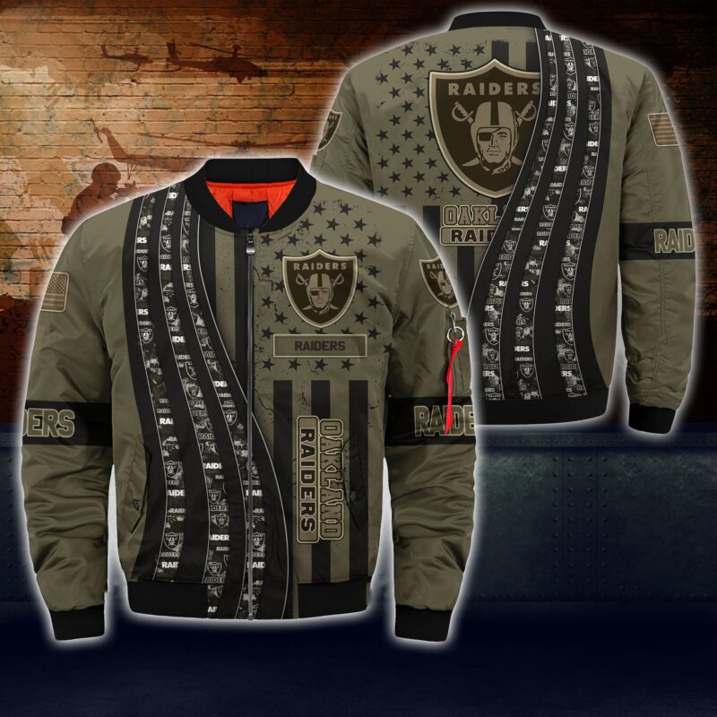 Las Vegas Raiders Thick Bomber Jacket CS93 - Raidersfanworld.com