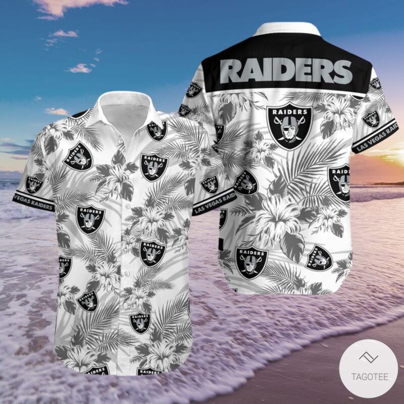 Las Vegas Raiders Tropical Flower Hawaiian Shirt - Raidersfanworld.com