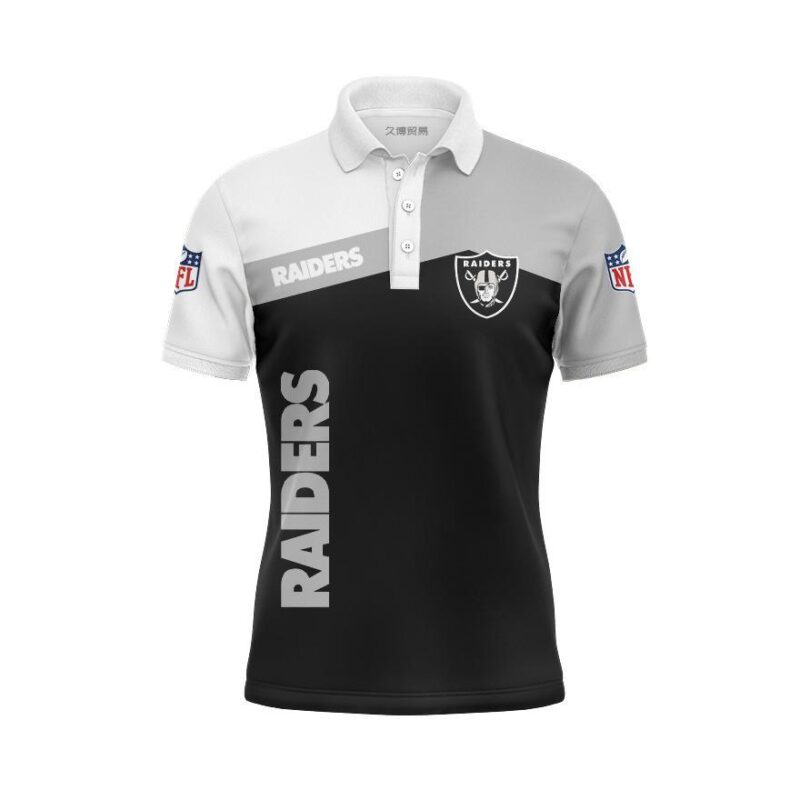 Las Vegas Raiders Women's Button Up Polo Shirt - Raidersfanworld.com