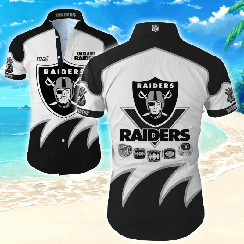 NFL Las Vegas Raiders tropical shirt mens floral button up shirt - Raidersfanworld.com