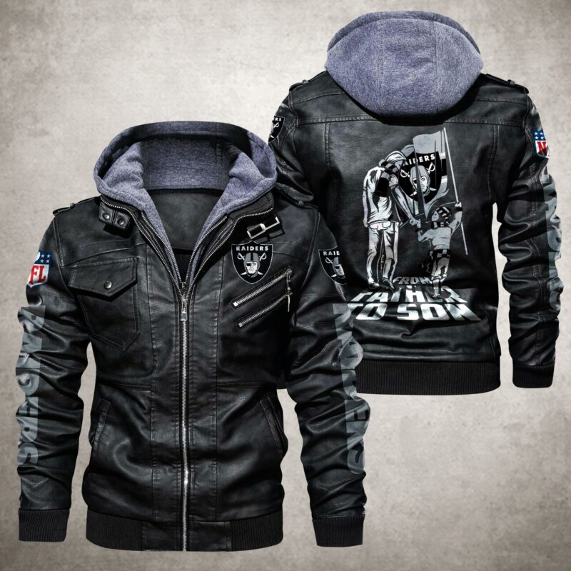 NFL Oakland Raiders 3D Print Jacket From Father And Son Black