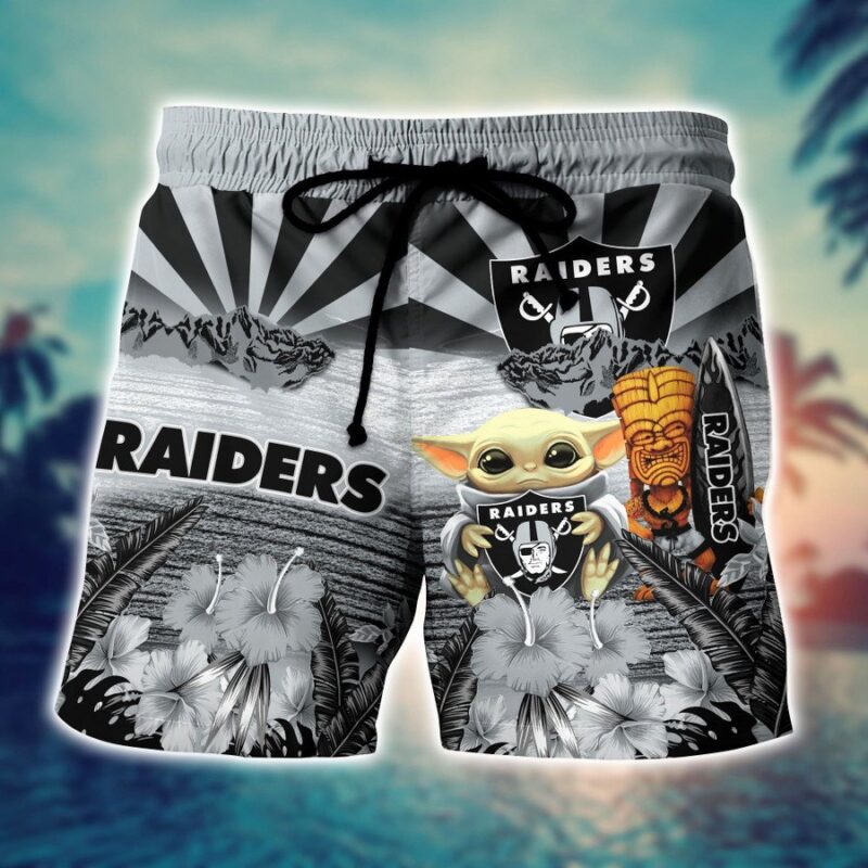 NFL Raiders summer beach shorts sport for men - Raidersfanworld.com