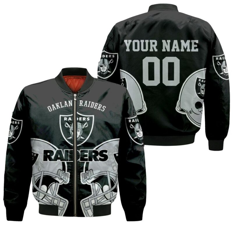 Oakland Raiders Fans 3d Personalized Bomber Jacket - Raidersfanworld.com