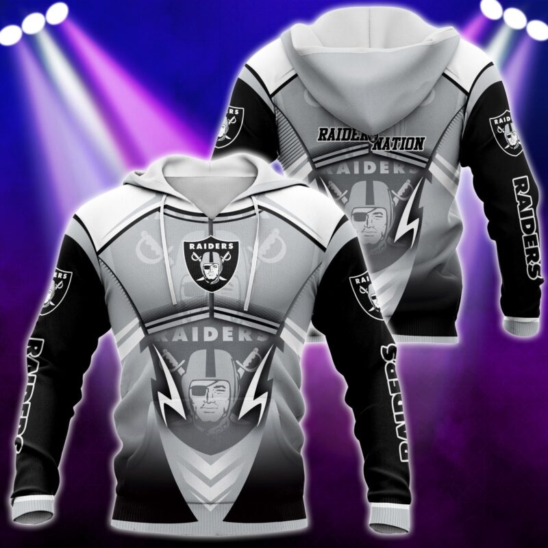 Oakland Raiders NFL 3D Hoodie New Style - Raidersfanworld.com