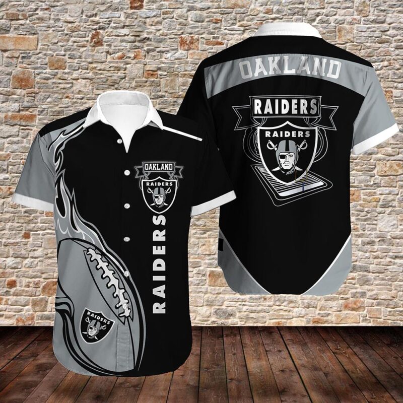 Oakland Raiders NFL Hawaiian Shirt Mens - Raidersfanworld.com