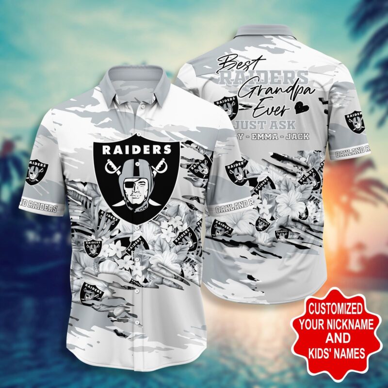 Oakland Raiders Pesonalized Hawaii Shirt - Raidersfanworld.com