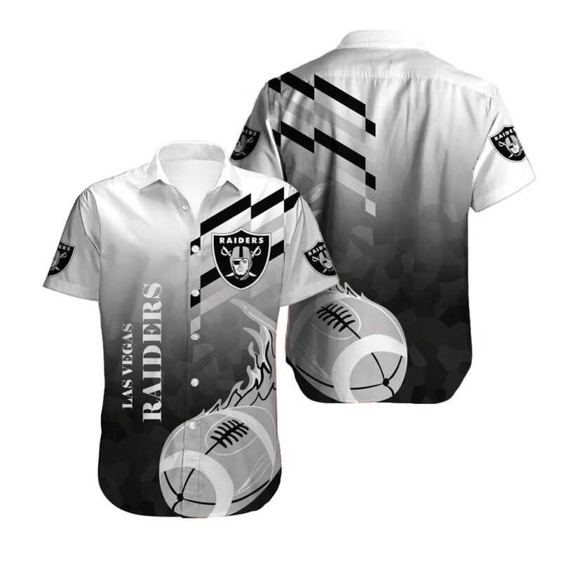 Raiders Hawaiian Button Up Shirt - Raidersfanworld.com