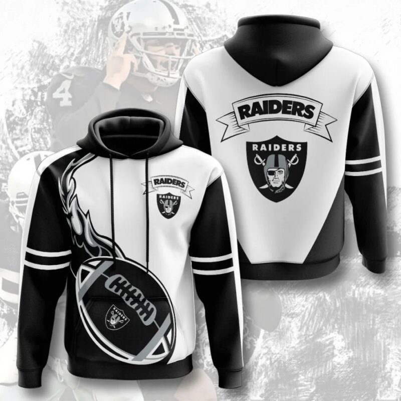 Raiders hoodie flame balls graphic gift for fans - Raidersfanworld.com