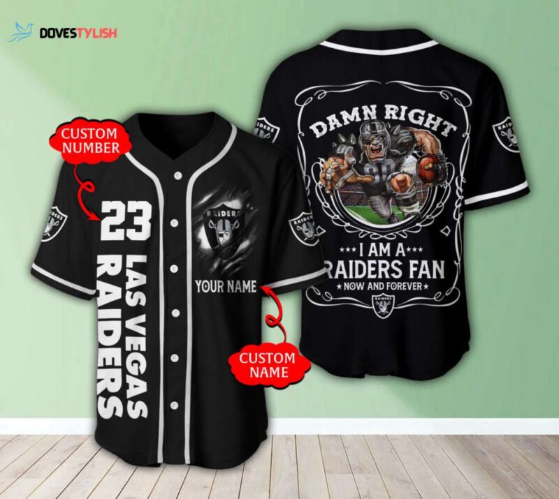 Trending 2023 Personalized Las Vegas Raiders Mascot Damn Right All Over Print 3D Baseball Jersey