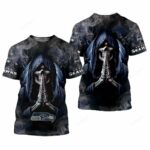 Men’S Seattle Seahawks T Shirts Background Skull Smoke 6705