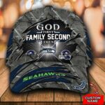 Personalized God First Family Second Then Seattle Seahawks All Over Pr