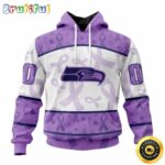 Personalized NFL Seattle Seahawks All Over Print 3D Hoodie Special Lavender Fights Cancer Unisex Hoodie