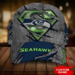 Personalized Seattle Seahawks Superman All Over Print 3D Baseball Cap