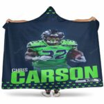 Seattle Seahawks Chris Carson1 3D Full Printing v1 Hooded Blanket