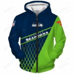 Seattle Seahawks Cool Grid For Unisex 3D All Over Print Hoodie Zip up