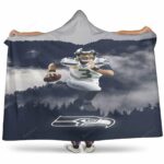 Seattle Seahawks Russell Wilson3 3D Full Printing v1 Hooded Blanket