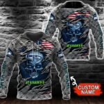 Seattle Seahawks SKull 3d All Over Printed Hoodie