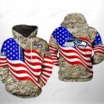 Seattle Seahawks US Flag Camo Veteran Team 3D All Over Print Hoodie Zi