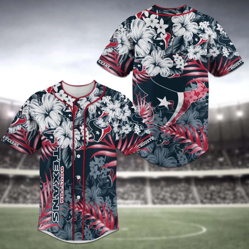 Houston Texans NFL Baseball Jersey Shirt with Custom Name - Bluefink