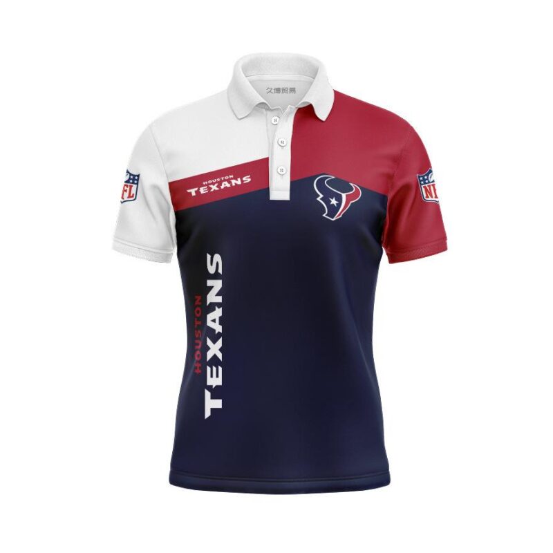 Houston Texans Women's Button Up Polo Shirt - Bluefink
