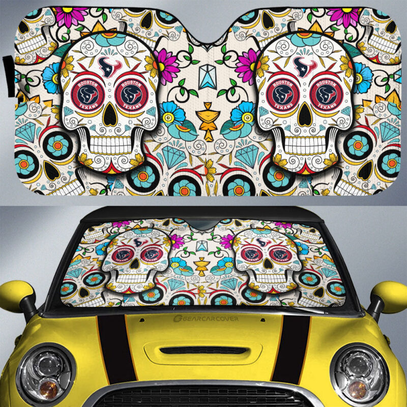 Houston Texans Car Sunshade Custom Sugar Skull Car Accessories