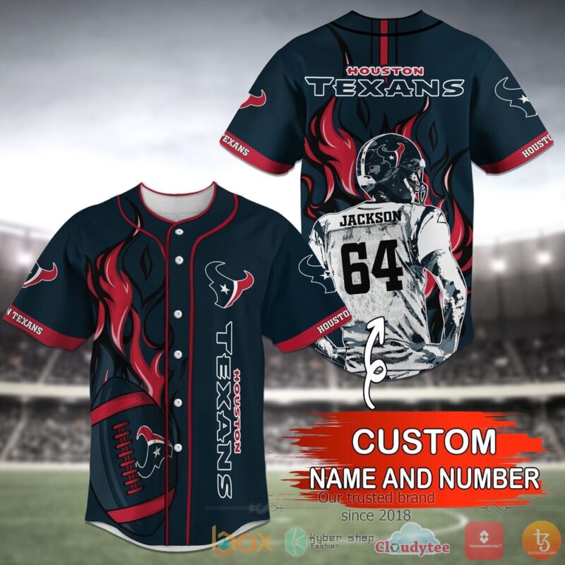 Houston Texans Nfl Personalized Red Navy Baseball Jersey Shirt - Hot Sale 2025