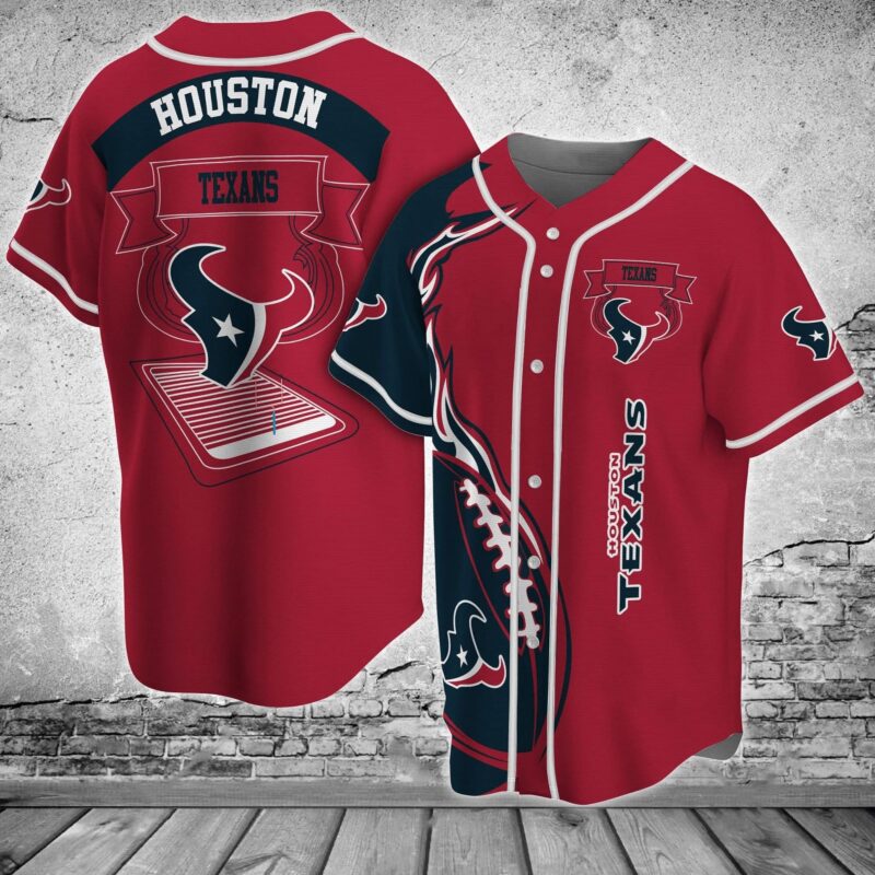 Houston Texans Vintage Baseball Jersey Shirt - Retro Style for Fans - Bluefink