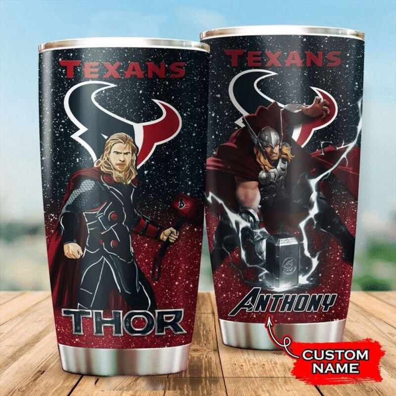 Personalized Name NFL Houston Texans & Thor Tumbler Cup - Siblinglove