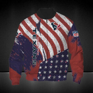 NFL Houston Texans American Flag Bomber Jacket - Bluefink