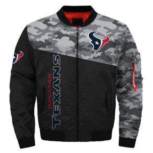 NFL Houston Texans Black Camo Bomber Jacket - Bluefink