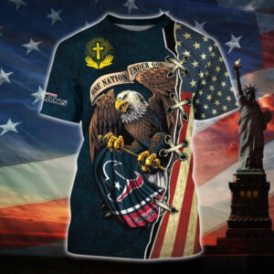 One Nation Under God Houston Texans Tee Shirt