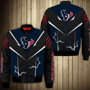 Houston Texans bomber Jacket lightning graphic gift for men - Bluefink