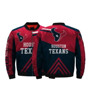 NFL Jackets Men 3D Fullprint Houston Texans Bomber Jacket - Bluefink
