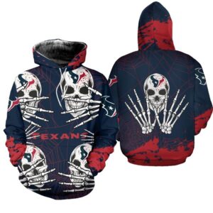 Houston Texans Hoodie Skull for Halloween Graphic - Bluefink