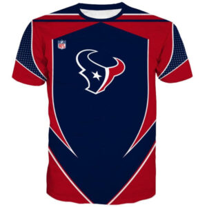NFL Football Houston Texans Men's T-shirt 3D Short Sleeve O Neck