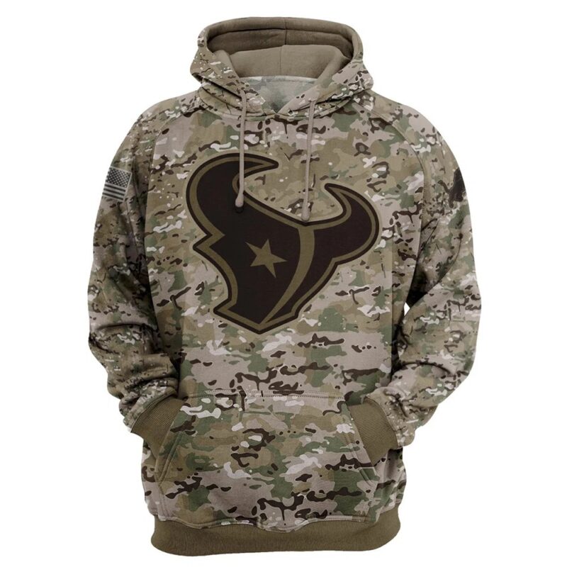Houston Texans Hoodie Army Graphic Zip Hoodie Pullover Gift for Fans - Bluefink