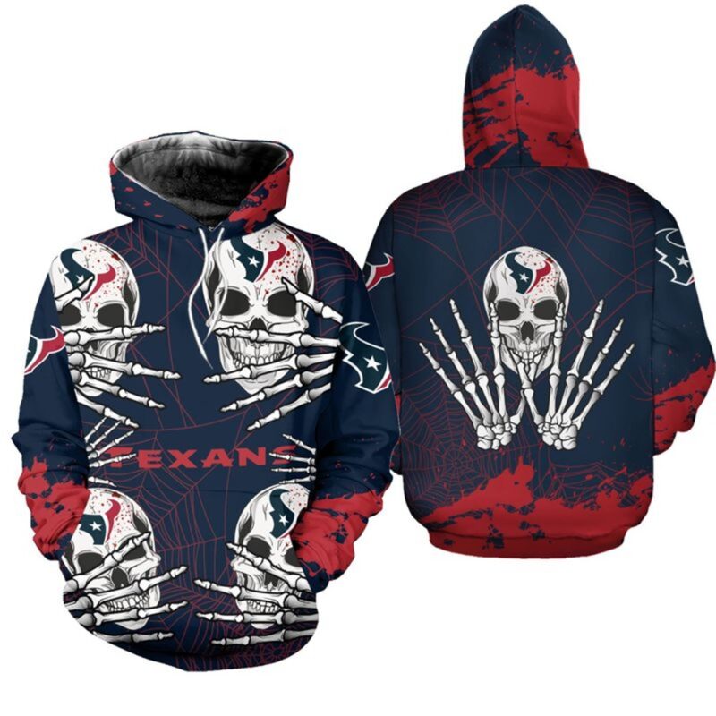 Houston Texans Hoodie Skull for Halloween Graphic - Bluefink