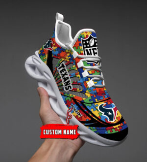 Houston Texans NFL Autism Clunky Max Soul Shoes Personalized
